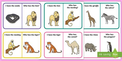 Zoo Animal Vocabulary Loop Cards