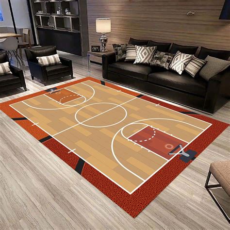 Basketball court area rug basketball room decor 5ft round – Artofit