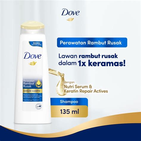 dove perawatan rambut berkilau serum shampoo