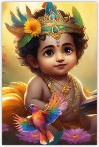 Aesthetic Load Baby Krishna Poster For Walls Bedroom , living Room ...