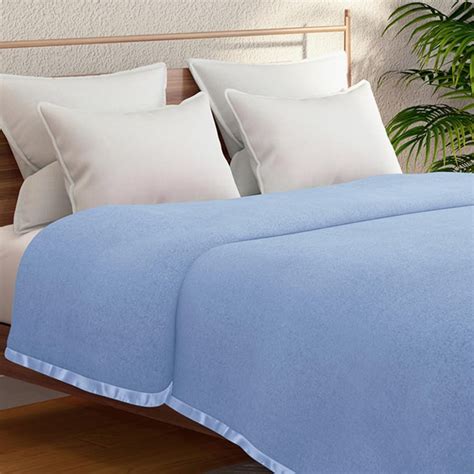 Buy PORTICO Serenity Blue Solid Double Blanket - 220x240cm from Portico ...