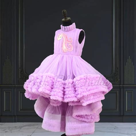 Birthday Party High Low Ruffled Unicorn Gown