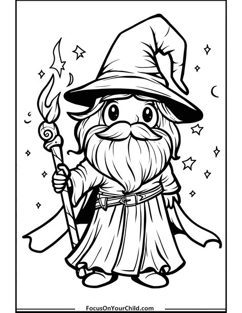 Image result for Wizard Coloring Pages
