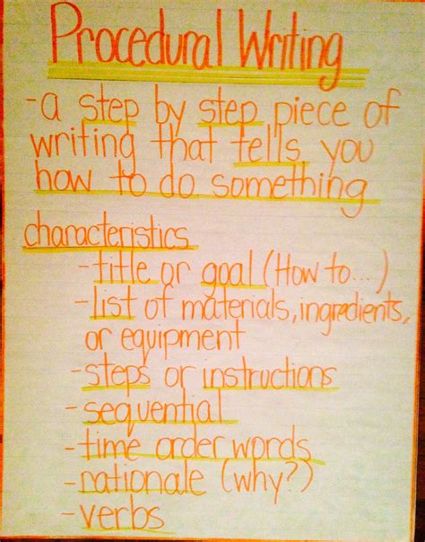 Image result for Procedural Writing Anchor Chart