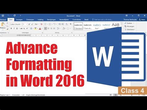 Advance Formatting in Word 2016 Video Lecture - Computer Applications ...
