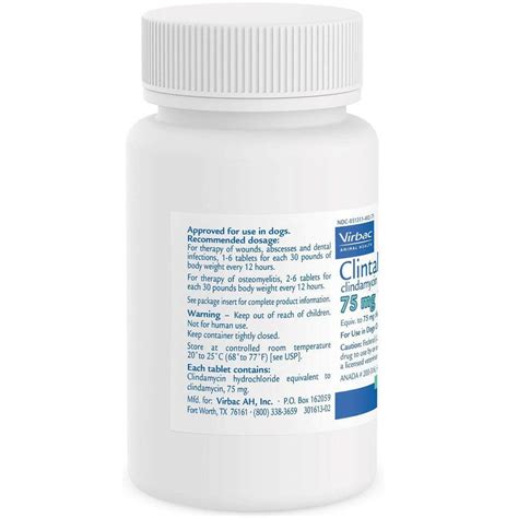 Clintabs (Clindamycin HCl) Tablets for Dogs, 75-mg | Antibiotic