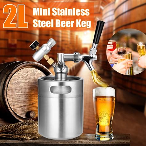 2L Mini Beer Keg set with Tap Pressurized Home Beer Brewing Craft Beer ...