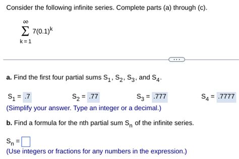 Image result for Parts Partial Sum Formula