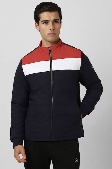 Buy Men Navy Print Casual Jacket Online - 39827934 | Van Heusen