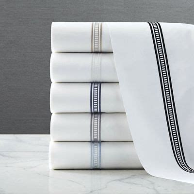 Frontgate Resort Ladder Stitch Sateen Sheet Set with 600TC & Embroidery ...