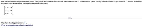 Image result for Characterisitc Polynomial Matrix