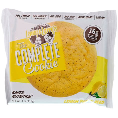 Lenny & Larry's, The COMPLETE Cookie, Lemon Poppy Seed, 12 Cookies, 4 ...