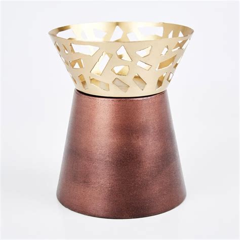 Buy Mystique Forato Metal Cut Work Hurricane Candle Holder from Home ...