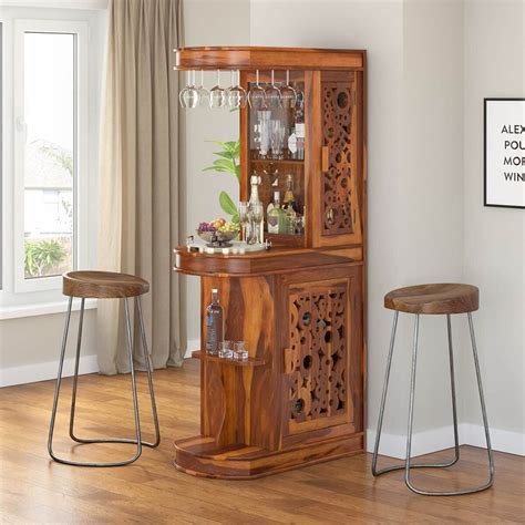 Perfect Woodcraft Furniture Wooden Unique Style Long Bar Cabinet for ...
