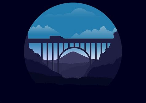 Vue d'illustration de paysage | Vecteur Premium
