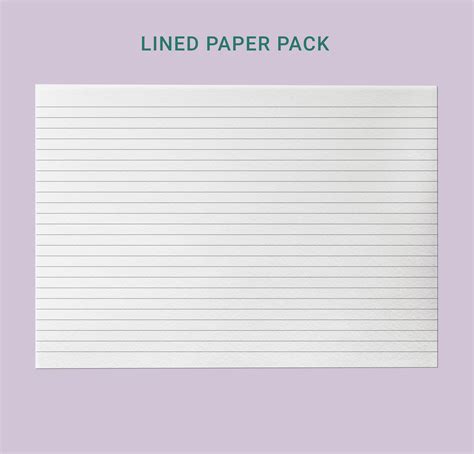 Lined Paper Pack Landscape Format Printable Ruled Paper for Note Taking ...
