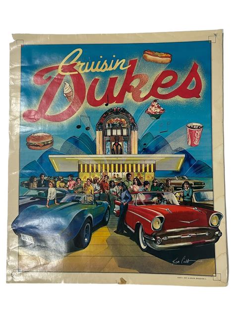 Vintage Cruisin Dukes Bridgeview, IL Diner Poster 28"x24" | eBay