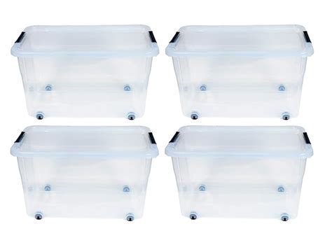 Snazzy Plastic Clear Storage Boxes With Lid Set Of 4 : Amazon.in: Home ...