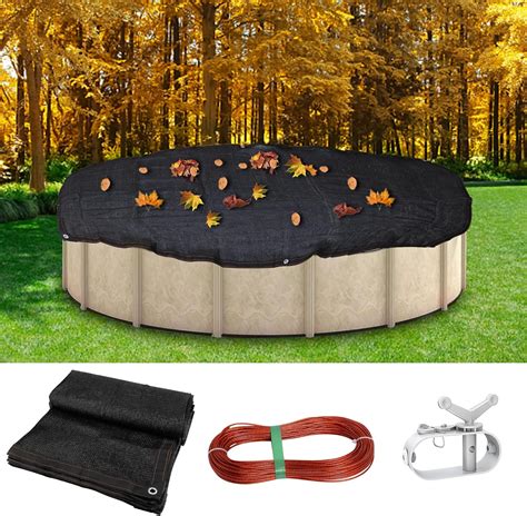Amazon.com : boknight 25.2x25.2ft Leaf Net Pool Cover with Rope& Winch ...