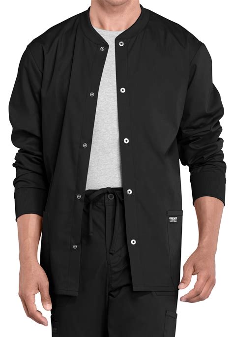 Cherokee Workwear Professionals Men's Snap Front Warm-Up Scrub Jackets ...
