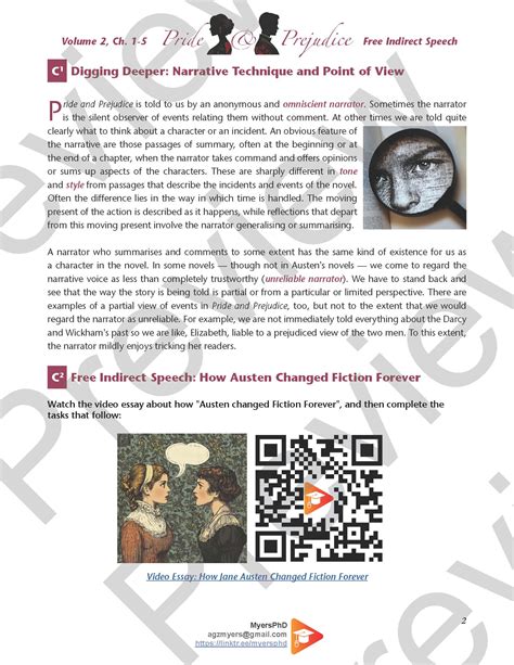 Pride and Prejudice (Jane Austen) - Ch. 24-28 - Free Indirect Speech ...