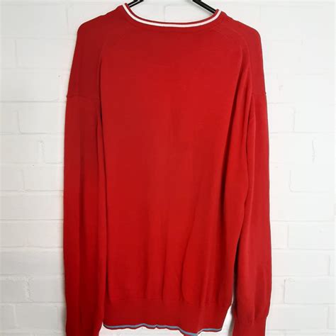 Nike Red Jumper 💞 (De28) Size XXL Red knit jumper... - Depop