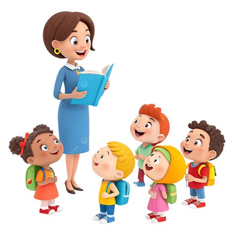 Happy Teacher And Students In A Classroom, Teacher, Students, Classroom ...