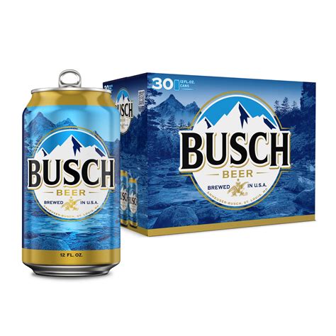 Busch American Lager Beer 30 Pack 12 fl oz Aluminum Cans 4.3% ABV ...