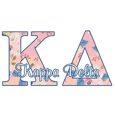 Kappa Delta Sorority Decal 4 Inch Wide Sticker Floral Letters ...