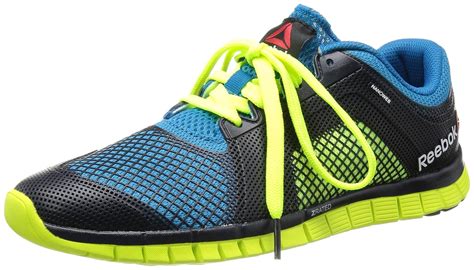 Buy Reebok Men's Black, Sky Blue and Lime Green Mesh Running Shoes ...