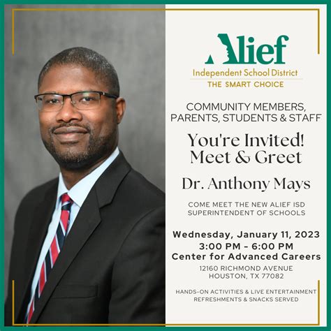 You’re Invited to Meet Dr. Anthony Mays, Alief ISD Superintendent ...