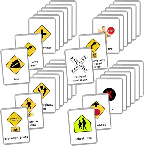 My Pet Elephant Laminated USA Traffic Signs Flash Cards for Driving ...
