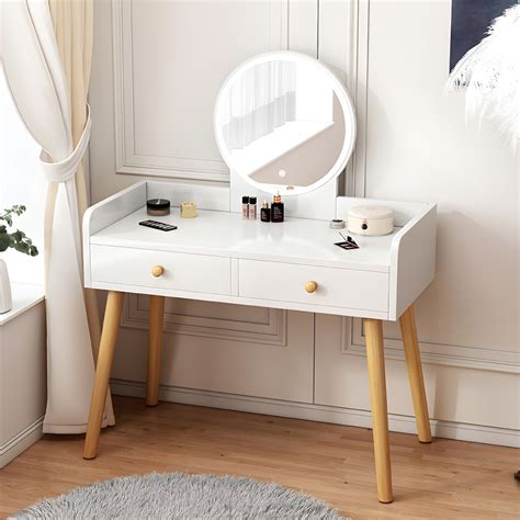 Contemporary Makeup Vanity Desk Wooden Bedroom Make-up Vanity with ...