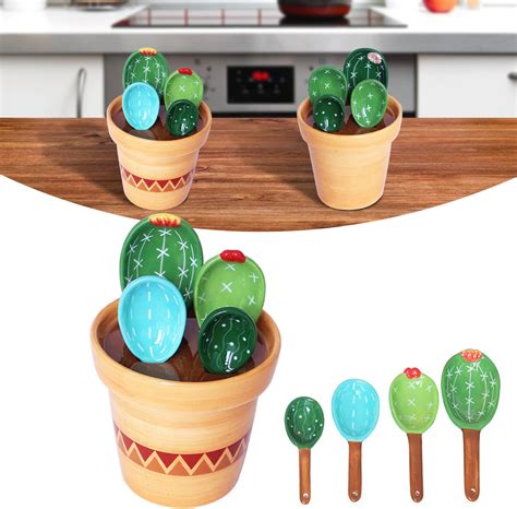 Amazon.com: Eminent Love Cactus Measuring Spoons Set in Pot – 6-Pcs Set ...