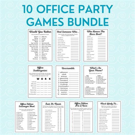 Office Party Games Bundle | Printable Games for Team Building ...