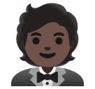 🤵🏿 Person in tuxedo: dark skin tone emoji copy paste png download