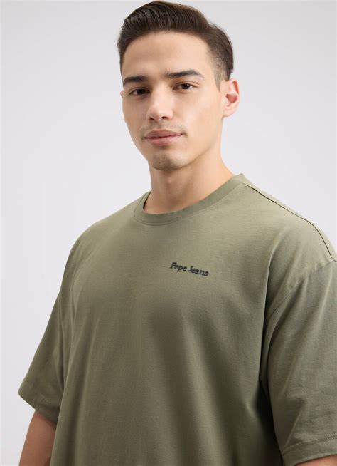 Men Green Short Sleeve Oversized T-shirt | Pepe Jeans India