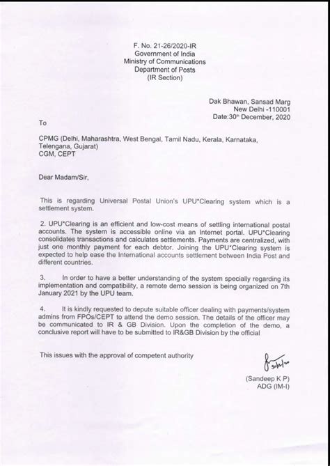 Implementation Of (UPU) Universal Postal Union's New Payment Settlement ...