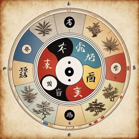 Chinese medicine elements with yin yang diagram | Stable Diffusion Online