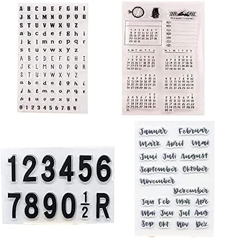 Welcome to Joyful Home 4pcs/Set Letters Calendar Months Numbers Rubber ...