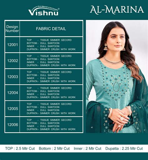 VISHNU IMPEX AL MARINA SIMER FABRIC FANCY WORK SUITS AT BEST ONLINE ...