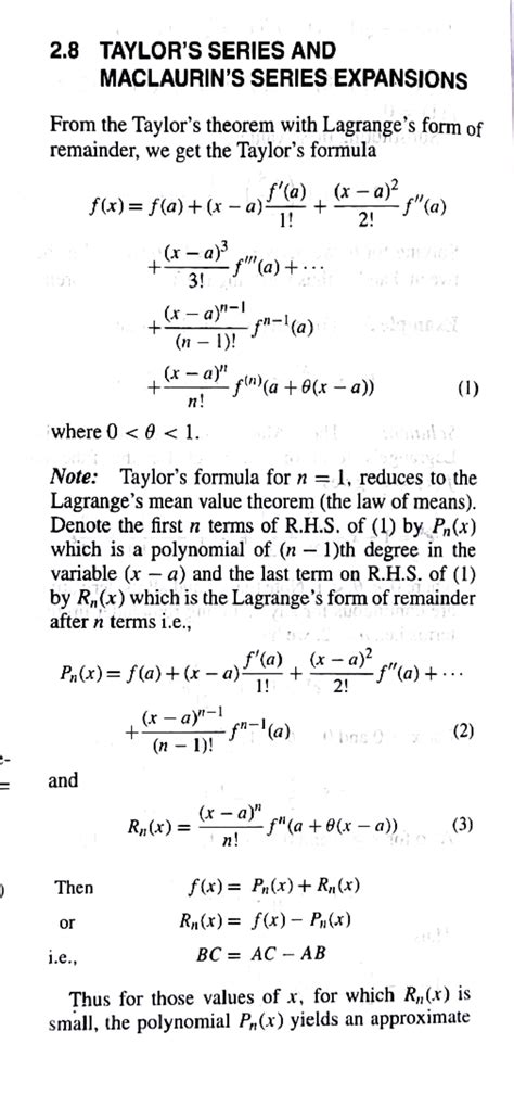 Taylor and Maclaurin Series Expansions Notes (Course Code: 2.8) - Studocu