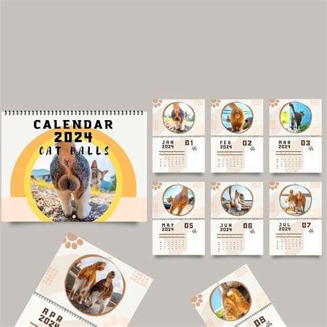 2024 Cats Buttholes Calendar,cat Balls Calendar,funny Cat Balls Monthly ...
