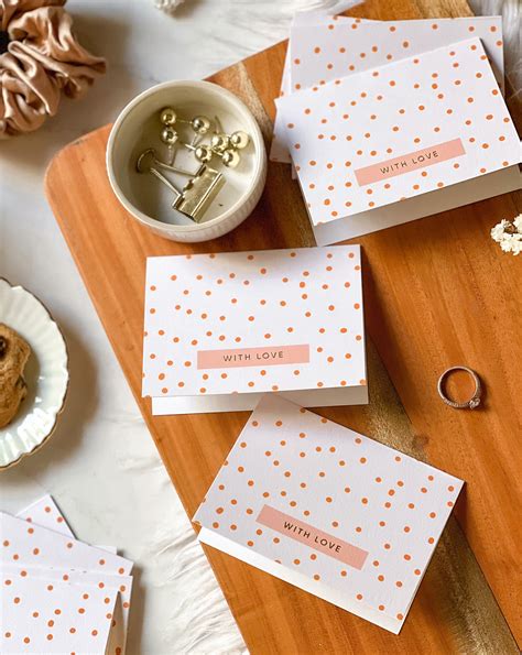 Speckled | Peach | Note Cards – aligning dots