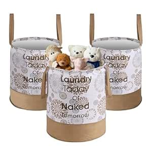 Kuber Industries Pack of 3 Foldable 45L Toys Organizer for Kids Room ...