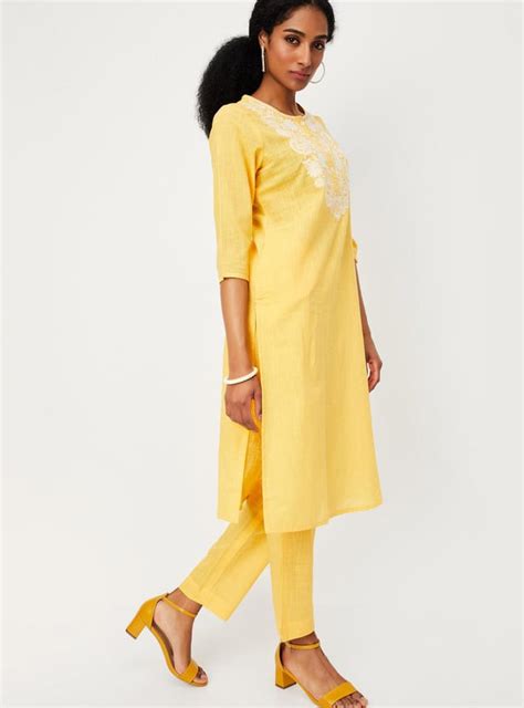 Buy Women Embroidered Cotton Kurta Set Online at just Rs. 999.0 ...