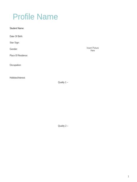 Dating+Profile+Template(1) | PDF