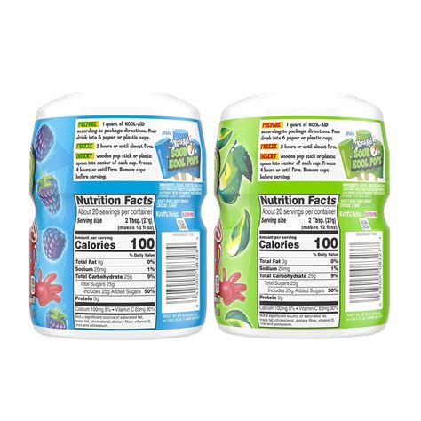 Kool-Aid Sours Shockin' Blue Raspberry & Snappin' Green Apple Flavored ...