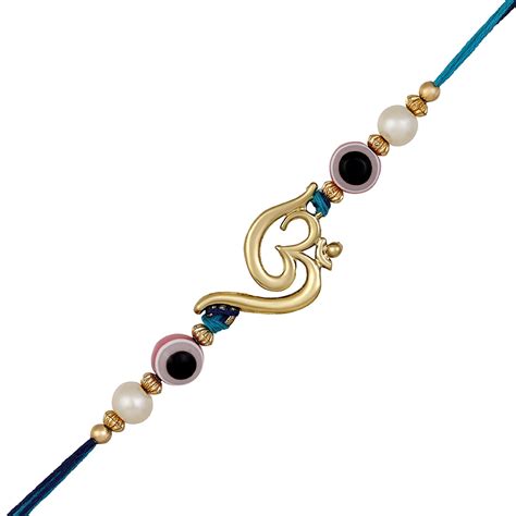 Mahi Gold Plated Om and Evil Eye Rakhi for Bhaiya (RA1100723G ...
