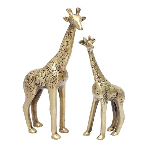 Buy D Brasso Brass Decorative Giraffe Pair Showpiece, Showpieces for ...